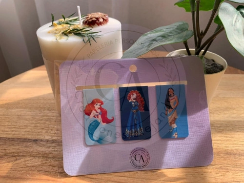 Set de 3 marcapáginas imantados diseño princesas Disney   