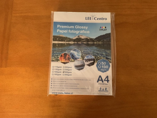 Papel Fotografico Lee centro Glossy - A4 260gr 50 hojas 