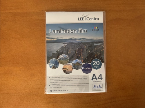 Laminado en frio resma de 20 hojas A4 diseño empavonado