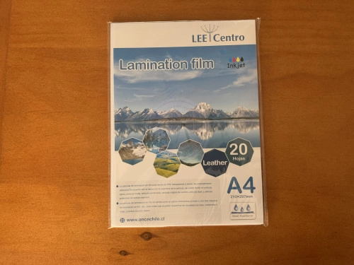 Laminado en frio resma de 20 hojas A4 diseño efecto cuero 