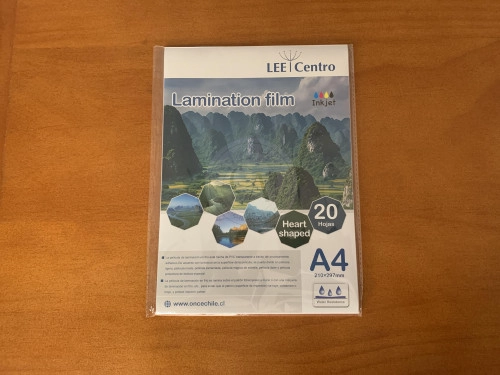 Laminado en frio resma de 20 hojas A4 diseño de corazones 