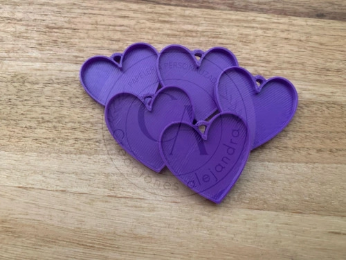 Plaquita corazon 3,3cm 5 unidades