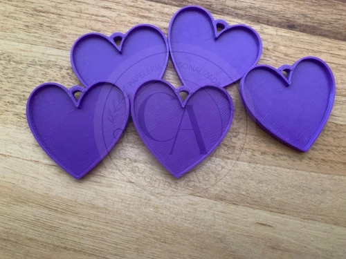 Plaquita corazon 4,4cm 5 unidades