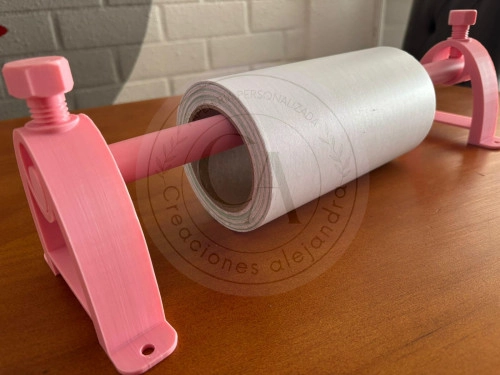 Soporte Porta Rollo 3D con vara ajustable con rosca 