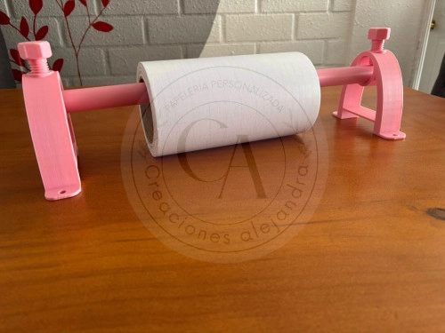 Soporte Porta Rollo 3D con vara ajustable con rosca 