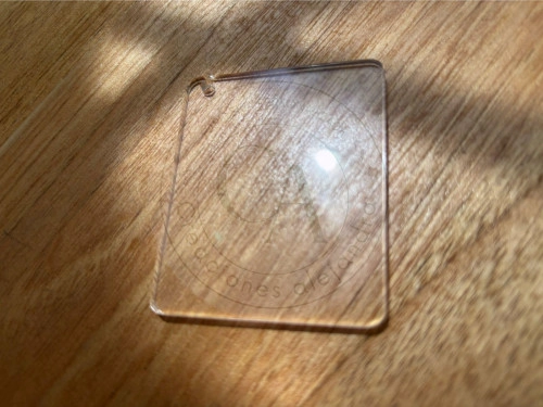 Llavero acrilico transparente rectangular de 5x6cm  12 unidades