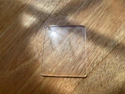Llavero acrilico transparente rectangular de 5x6cm 50 unidades