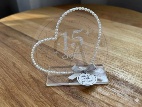 Souvenir de corazon 6,5x6,5 cm 12 unidades 