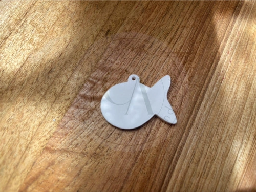 Placa pescado 4x3cm acrilico 10 unidades