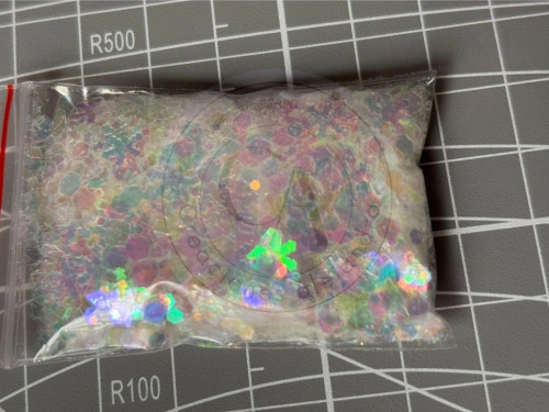 Glitter 5grs Blanco con copos de nieve efecto sirena 