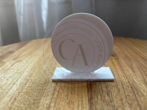 Galvano circular 6,5x6,5 cm blanco 12 unidades