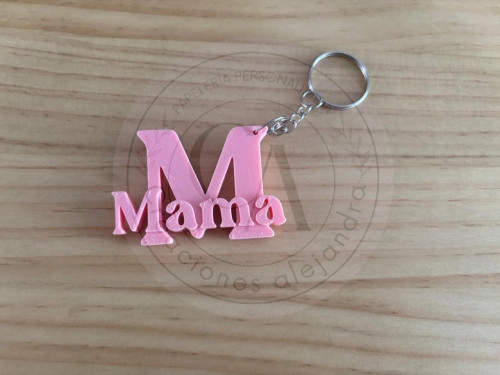 Llavero Mama 6x4cm 1 solo color en 3d 