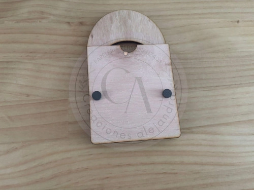 Porta foto imantado madera 9.7x16cm detalles en acrilico 