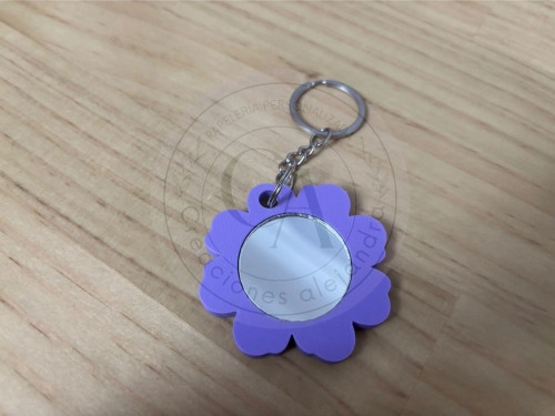 Llavero espejo flor 