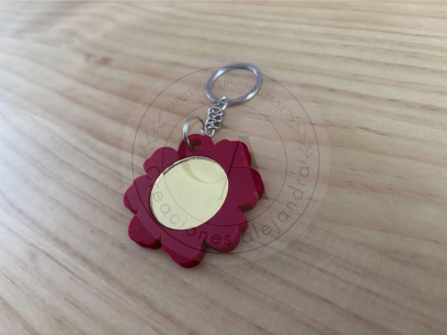 Llavero espejo flor 