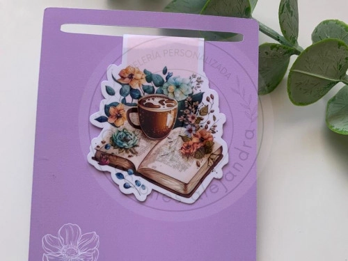 Marcapáginas libro y flores