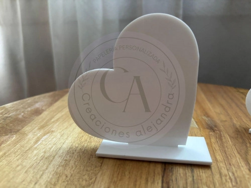 Galvano corazón 9.2x9.2 blanco 12 unidades