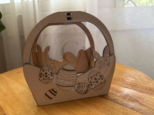 Canasto conejo diseño de huevitos 1 unidad