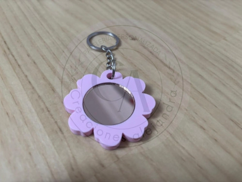 Llavero espejo flor 